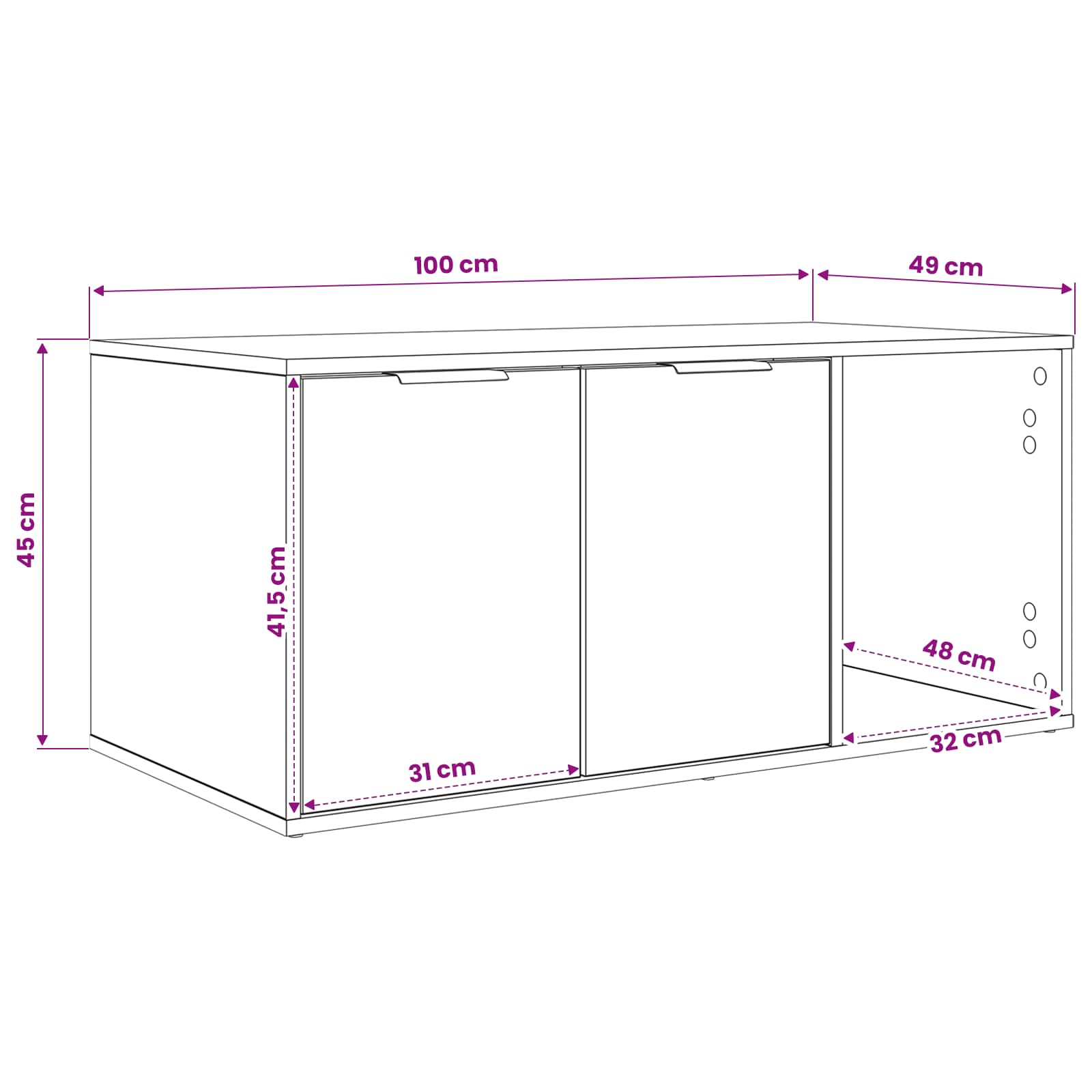 Έπιπλο Κλουβί Γάτας Γκρι Sonoma 100 x 49 x 45 εκ.