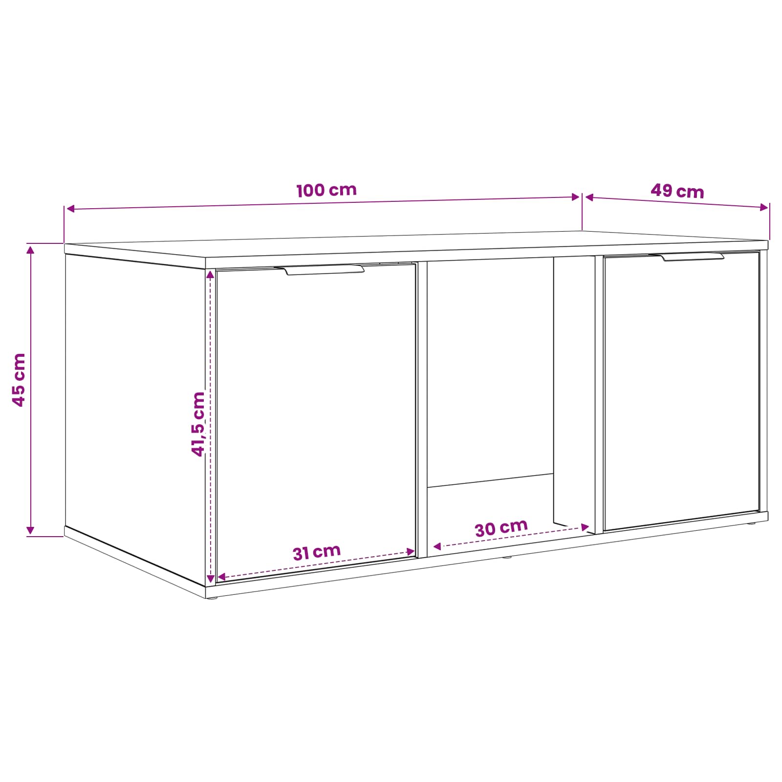 Έπιπλο Κλουβί Γάτας Γκρι Σκυροδέματος 100 x 49 x 45 εκ.