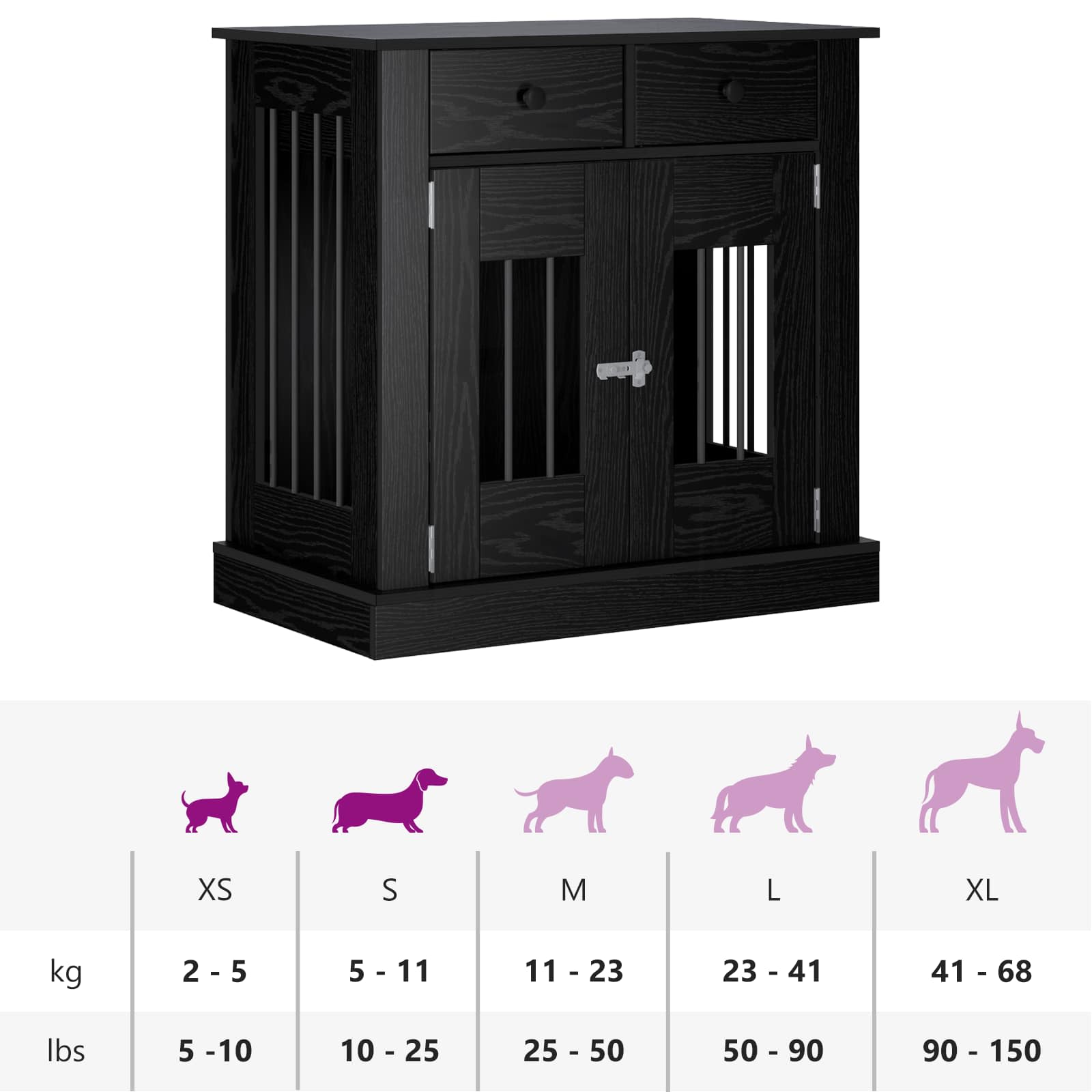 Έπιπλο για κλουβί σκύλου Μαύρη Δρυς 80 x 47,5 x 80 εκ