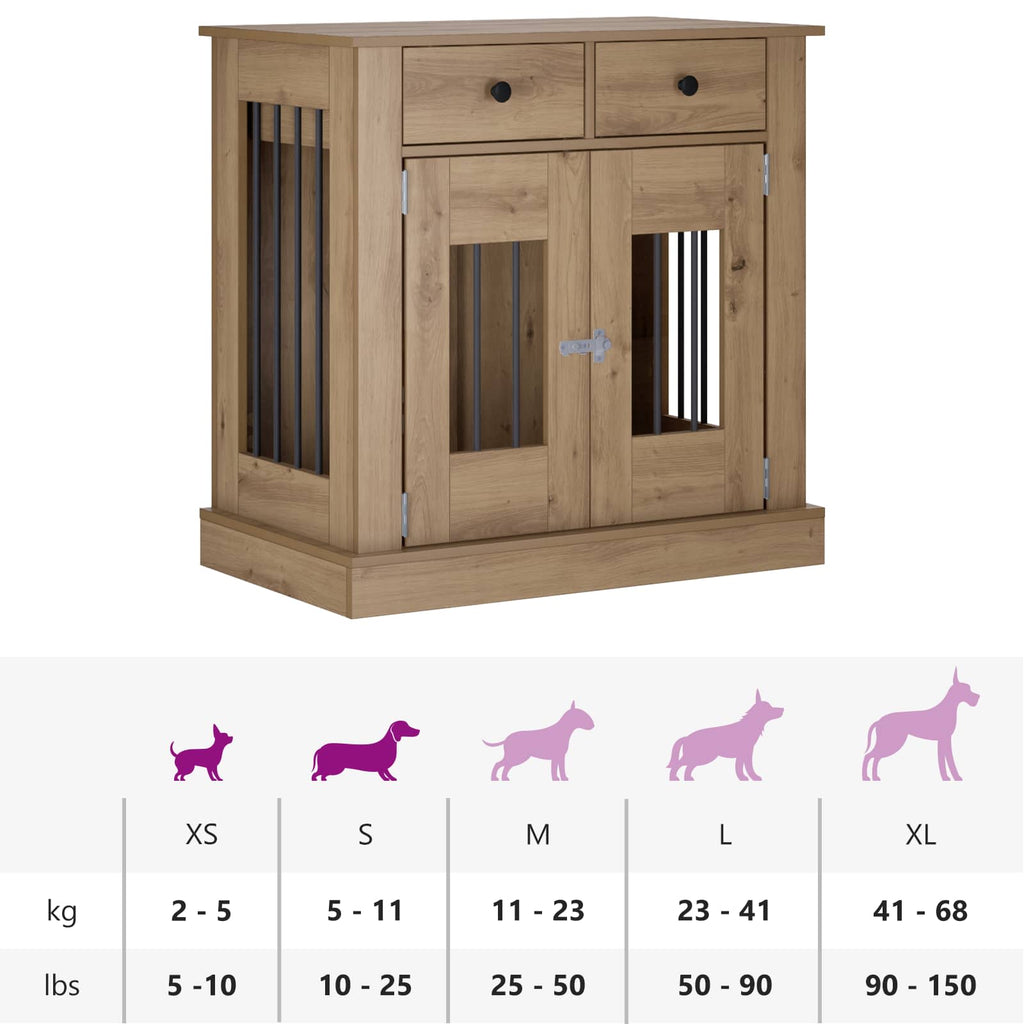 Έπιπλο για κλουβί σκύλου Artisan Δρυς 80 x 47,5 x 80 εκ