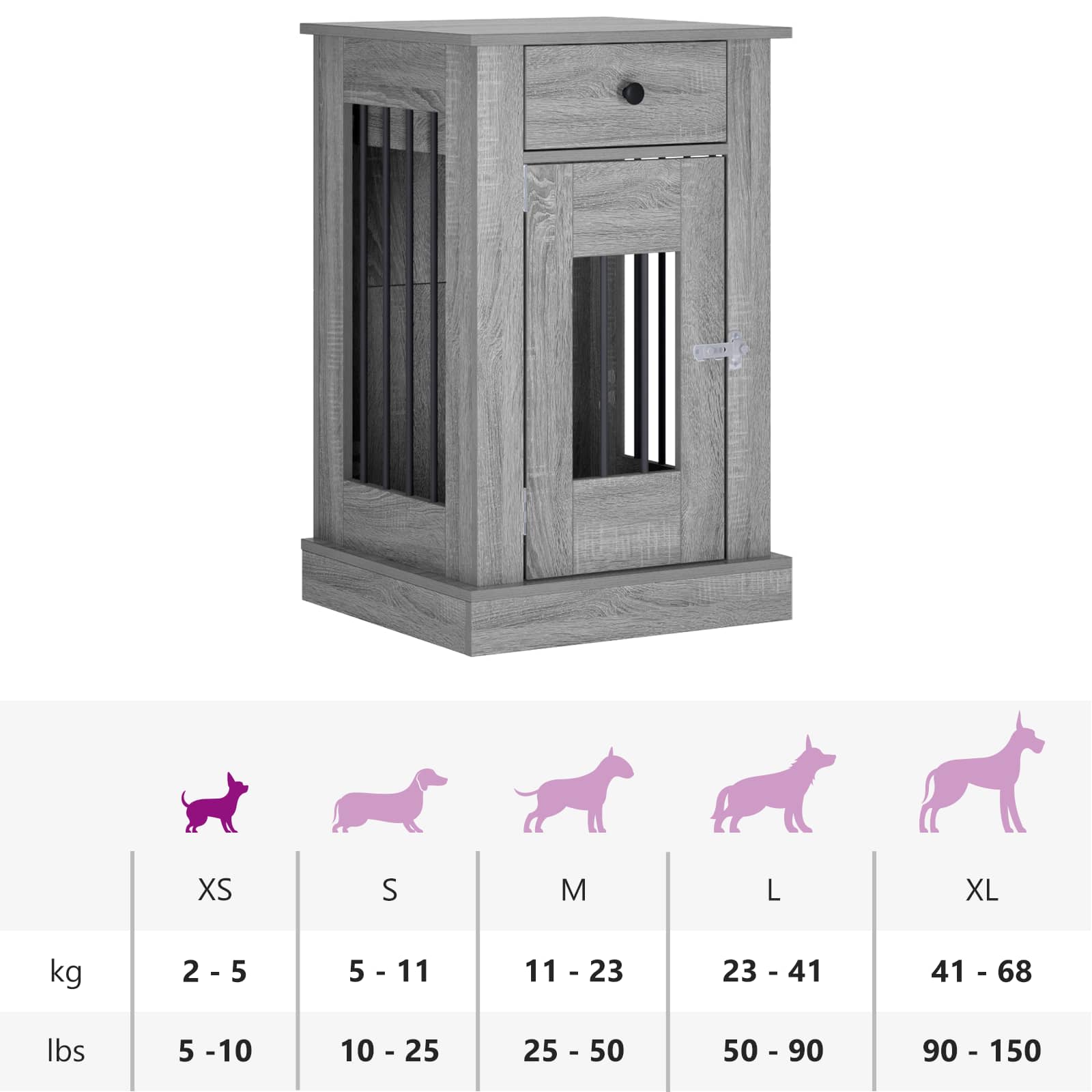 Έπιπλο για κλουβί σκύλου Γκρι Sonoma 50 x 47,5 x 80 εκ.
