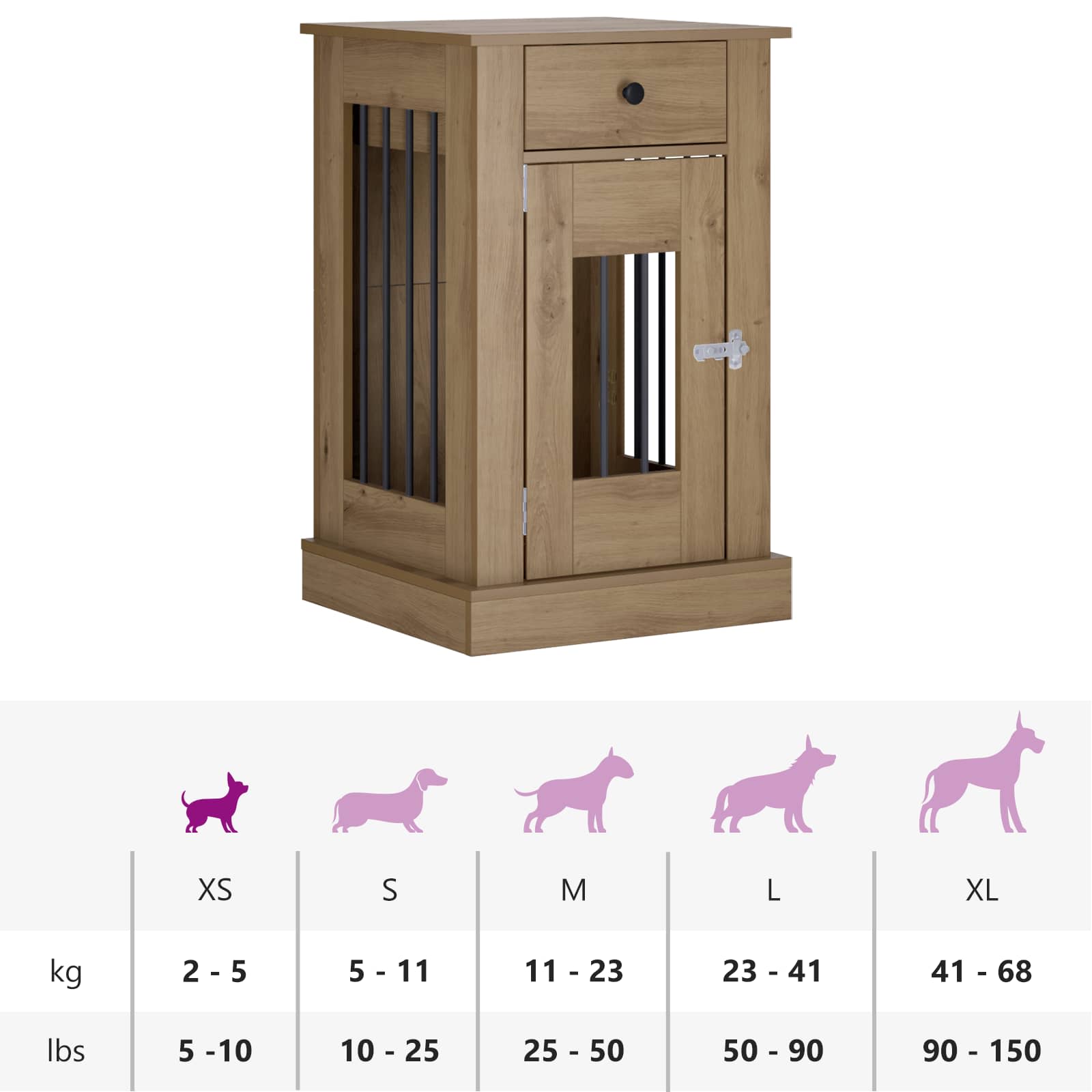 Έπιπλο για κλουβί σκύλου Artisan Δρυς 50 x 47,5 x 80 εκ.