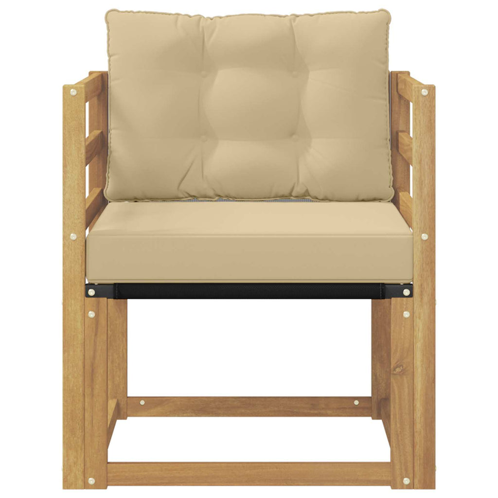 Εξωτερικός καναπές Στερεό ξύλο ακακίας και Textilene Λευκό