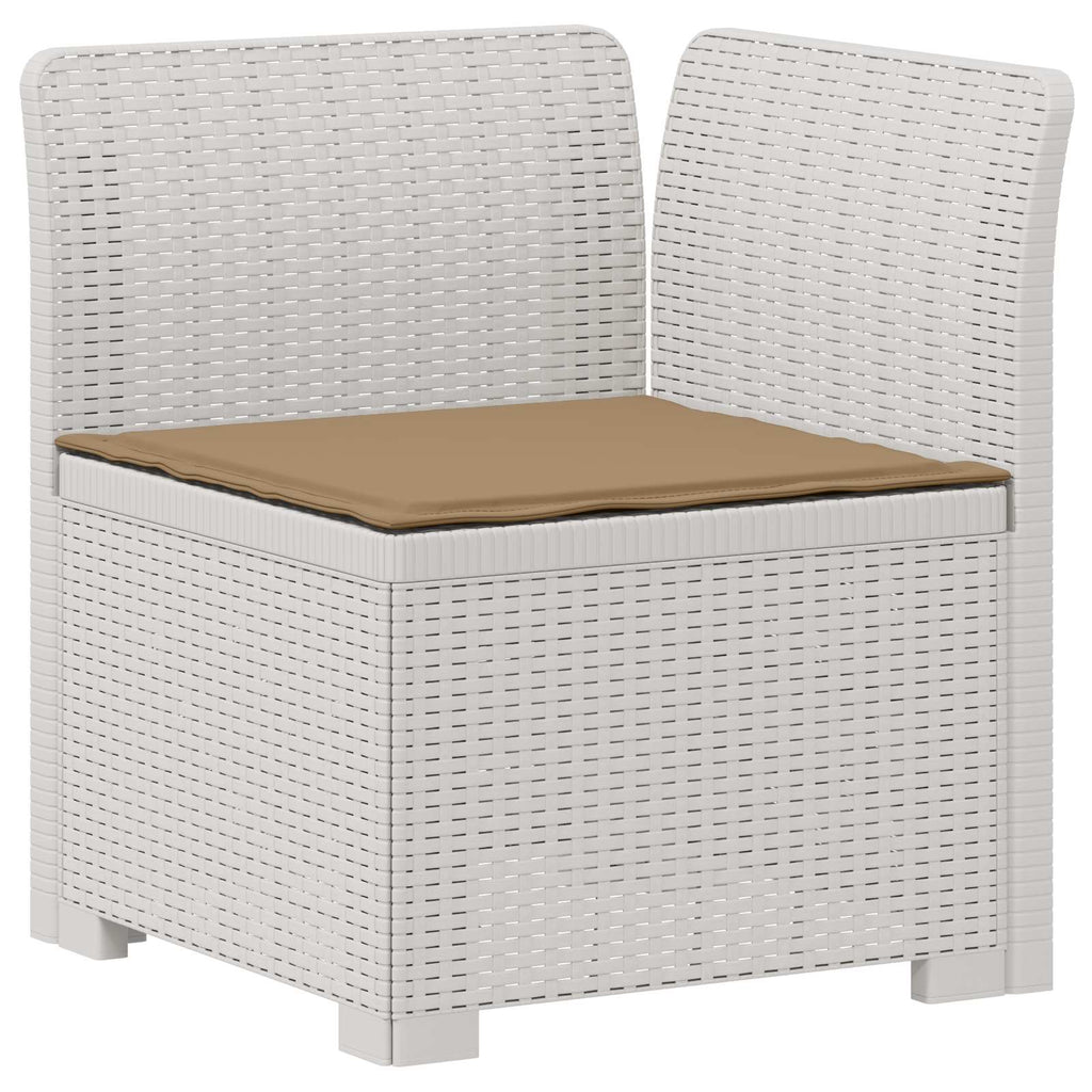 Καλοκαίρι Καναπές Κήπου 4 Θέσεων με Μαξιλάρια σε Ρατάν PP Λευκό