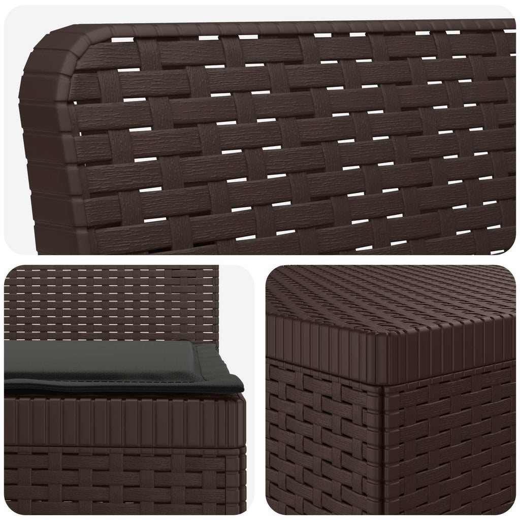 Καναπές Κήπου 4 Θέσεων με Μαξιλάρια Ρατάν PP Καφέ